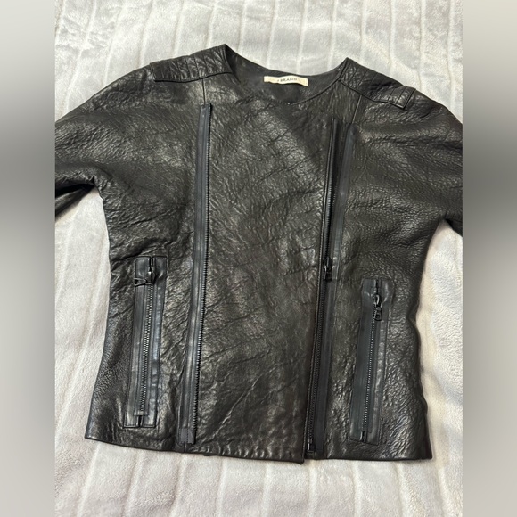 J Brand Black Lambs Leather Jacket Women’s Size XS - Picture 3 of 10